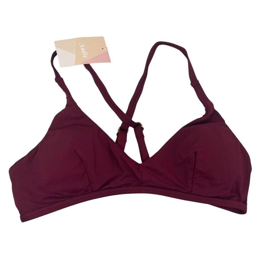 Andie Swim The Valencia Top Size XS Bordeaux Bikini Wine Burgandy NWT New